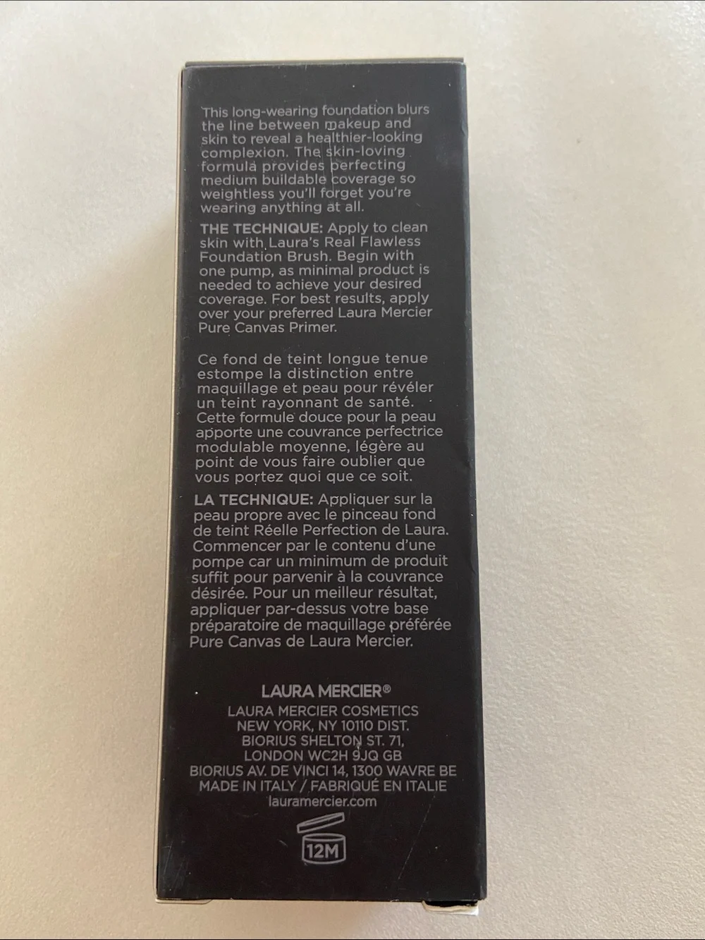 laura mercier Real Flawless Weightless Perfecting Foundation — Black New in Box